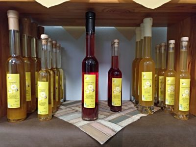 Unsere Liköre - Honig mit Ingwer, Rotwein, Weichsel und Apfel/Zimt